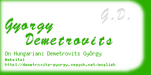gyorgy demetrovits business card